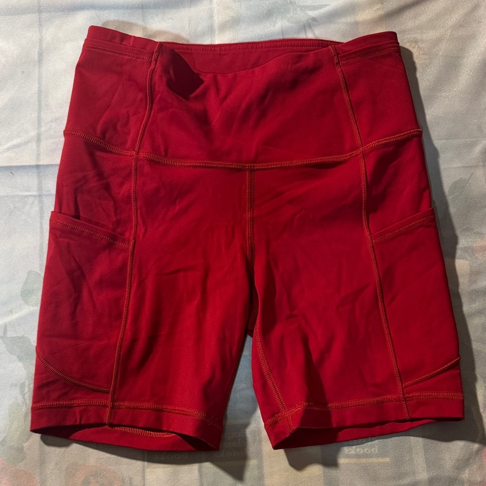 Lululemon Athletica Red Bike Shorts
